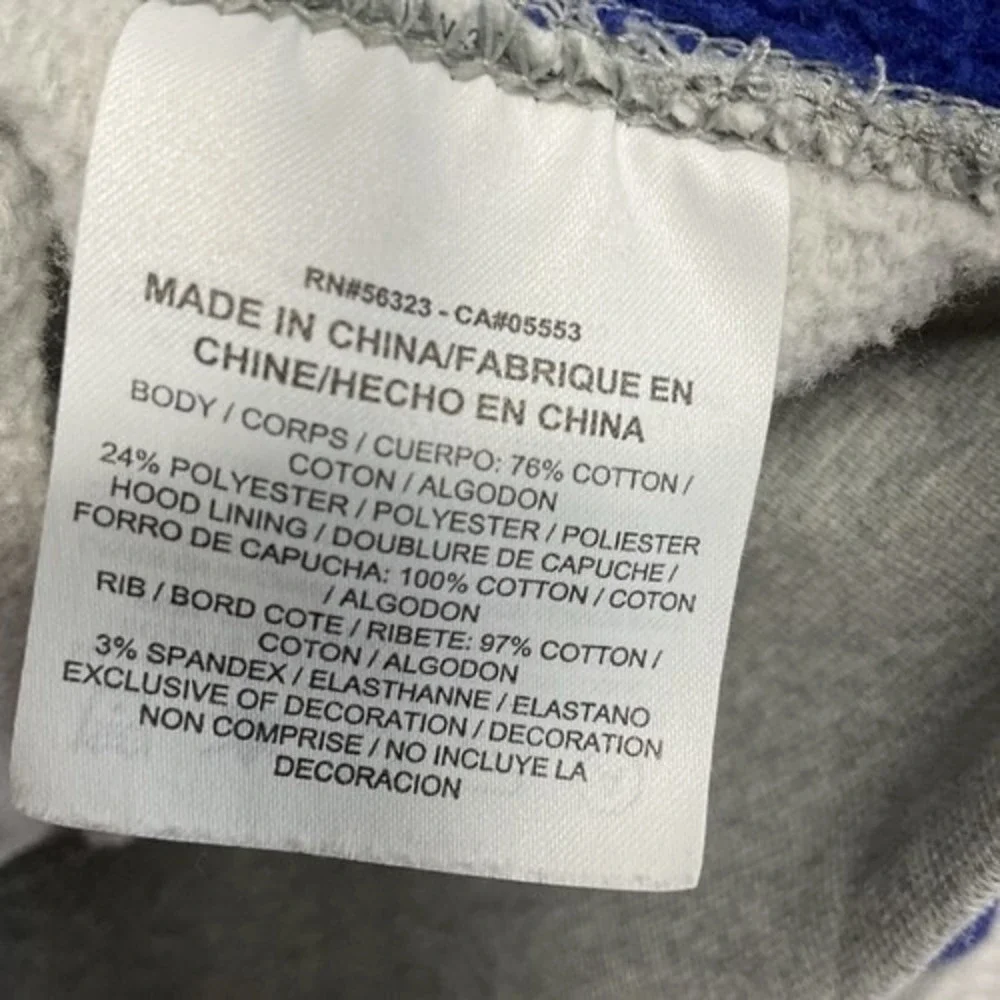 Jordan Dark Grey Heather/Deep Royal Graphic Hoodie Men L China Polyester/Spandex